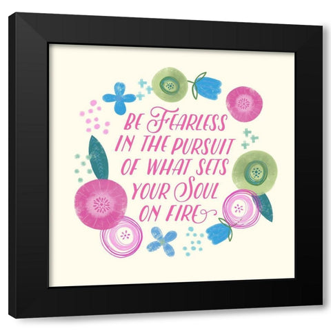 Fierce Girl Pink IV Black Modern Wood Framed Art Print by Noonday Design