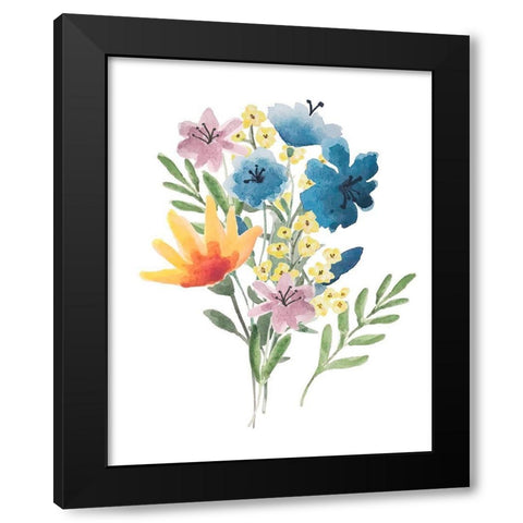 Flower Burst I Black Modern Wood Framed Art Print by Hartworks