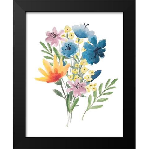 Flower Burst I Black Modern Wood Framed Art Print by Hartworks