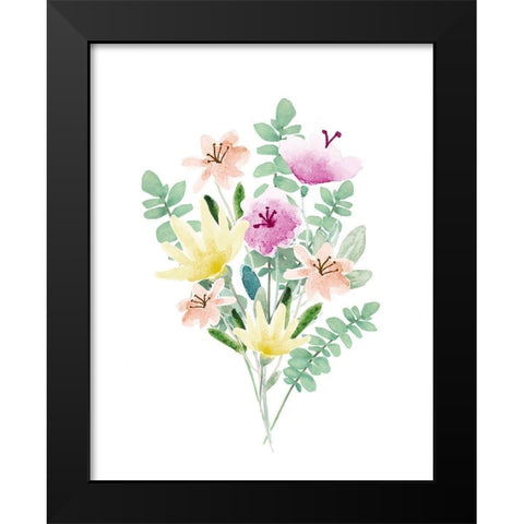 Flower Burst II Black Modern Wood Framed Art Print by Hartworks