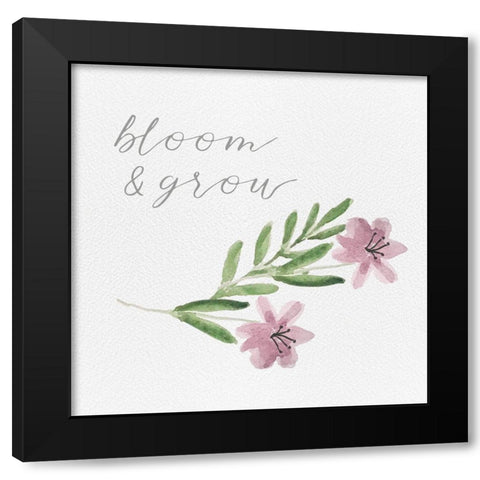 Wildflowers and Sentiment II Black Modern Wood Framed Art Print with Double Matting by Hartworks