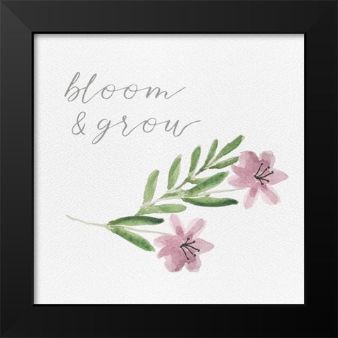 Wildflowers and Sentiment II Black Modern Wood Framed Art Print by Hartworks