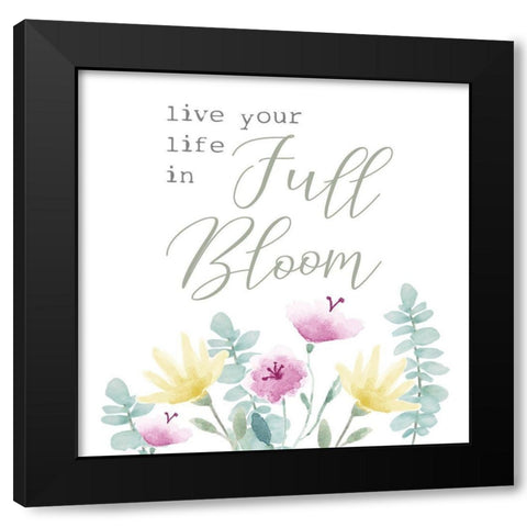Full Bloom I Black Modern Wood Framed Art Print with Double Matting by Hartworks