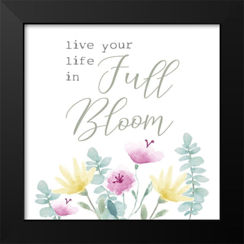 Full Bloom I Black Modern Wood Framed Art Print by Hartworks