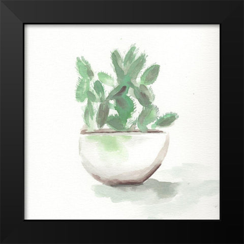 Watercolor Cactus Still Life III Black Modern Wood Framed Art Print by Chapman, Marcy