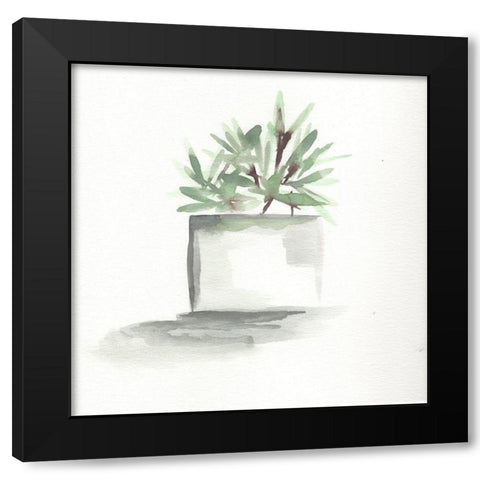 Watercolor Cactus Still Life IV Black Modern Wood Framed Art Print by Chapman, Marcy