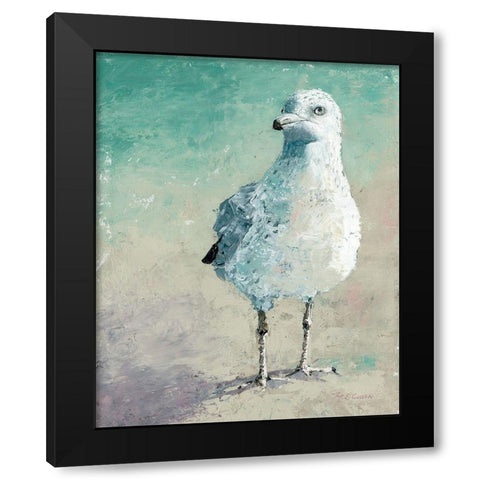 Beach Bird II Black Modern Wood Framed Art Print by Cusson, Marie Elaine