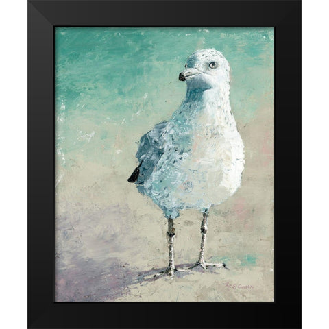 Beach Bird II Black Modern Wood Framed Art Print by Cusson, Marie Elaine