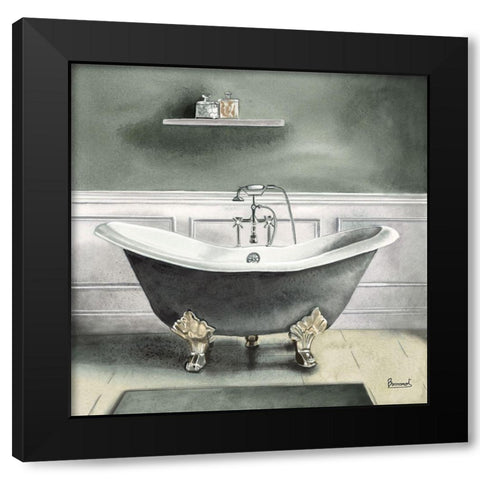 Smoky Gray Bath I Black Modern Wood Framed Art Print by Bannarot