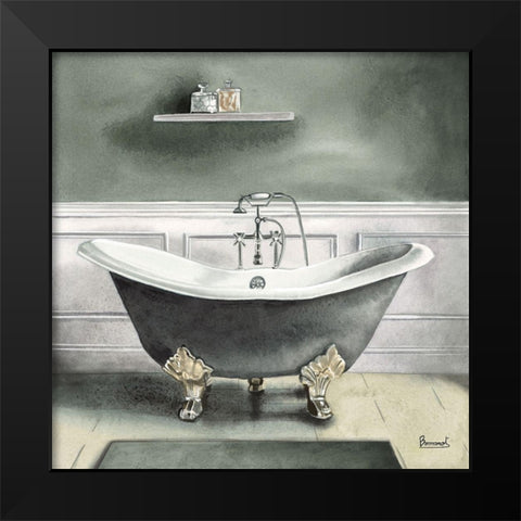 Smoky Gray Bath I Black Modern Wood Framed Art Print by Bannarot