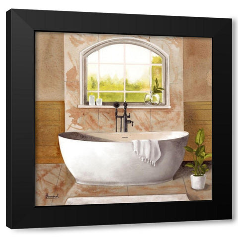 Marble Bath I Black Modern Wood Framed Art Print by Bannarot
