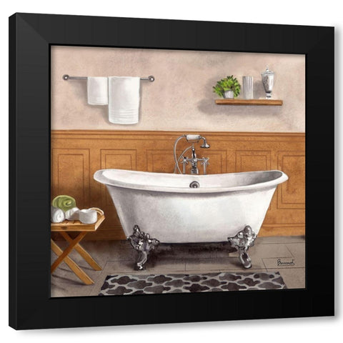 Serene Bath I Black Modern Wood Framed Art Print with Double Matting by Bannarot