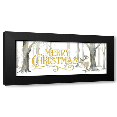 Christmas Forest panel I-Merry Christmas Black Modern Wood Framed Art Print with Double Matting by Reed, Tara