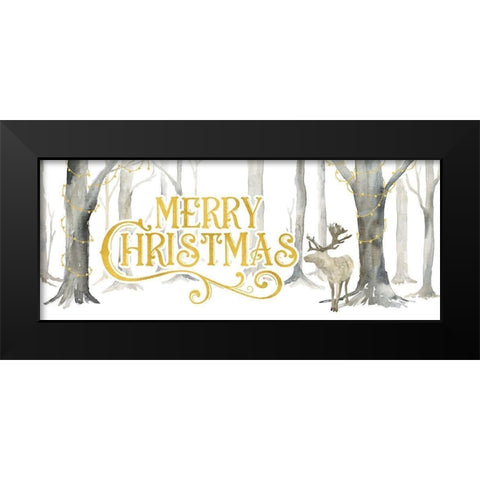 Christmas Forest panel I-Merry Christmas Black Modern Wood Framed Art Print by Reed, Tara