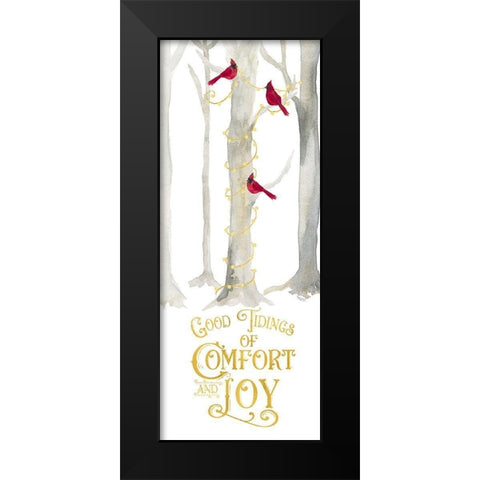 Christmas Forest panel III-Comfort and Joy Black Modern Wood Framed Art Print by Reed, Tara