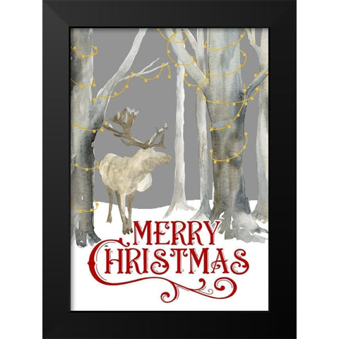 Christmas Forest portrait I-Merry Christmas Black Modern Wood Framed Art Print by Reed, Tara
