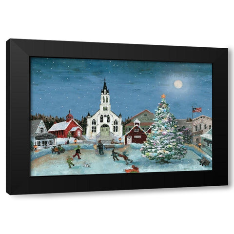 Christmas Scene-Moon Black Modern Wood Framed Art Print by Cusson, Marie Elaine