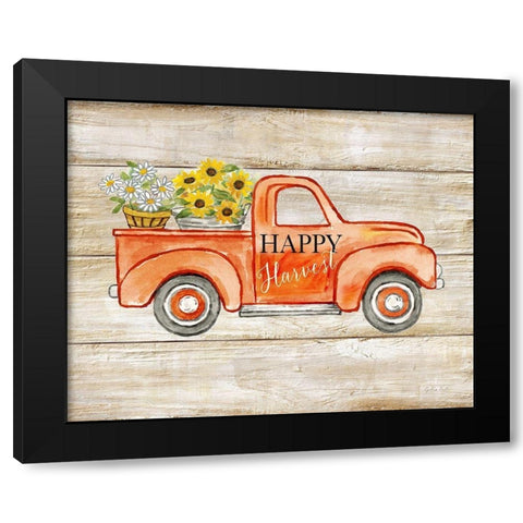 Happy Harvest I-Truck Black Modern Wood Framed Art Print with Double Matting by Coulter, Cynthia