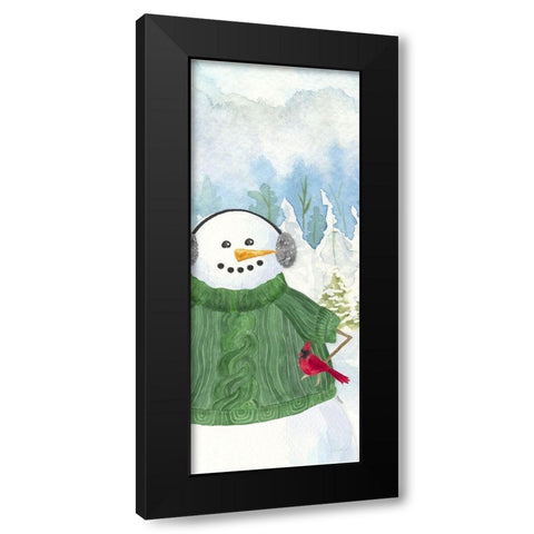 Snowman Christmas vertical I Black Modern Wood Framed Art Print with Double Matting by Reed, Tara