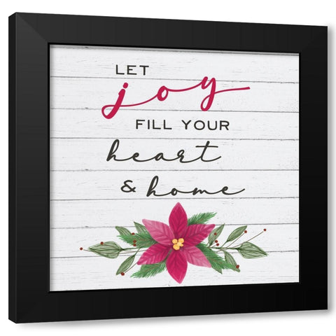 Cozy Christmas II-Poinsettia Black Modern Wood Framed Art Print with Double Matting by Hartworks