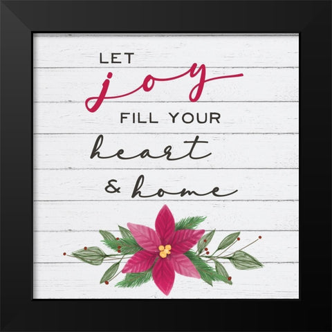 Cozy Christmas II-Poinsettia Black Modern Wood Framed Art Print by Hartworks