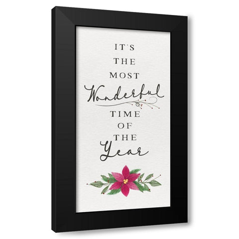 Cozy Christmas Panel II Black Modern Wood Framed Art Print with Double Matting by Hartworks