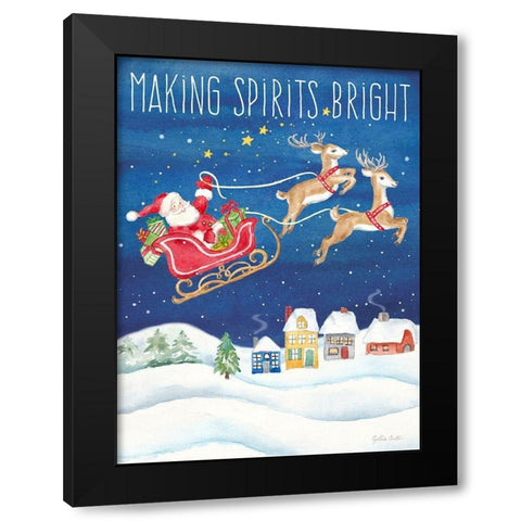 Making Spirits Bright portrait Black Modern Wood Framed Art Print with Double Matting by Coulter, Cynthia