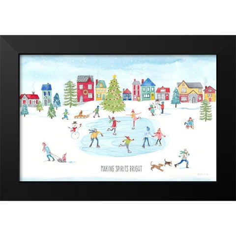 Vintage Holiday Cheer landscape Black Modern Wood Framed Art Print by Coulter, Cynthia