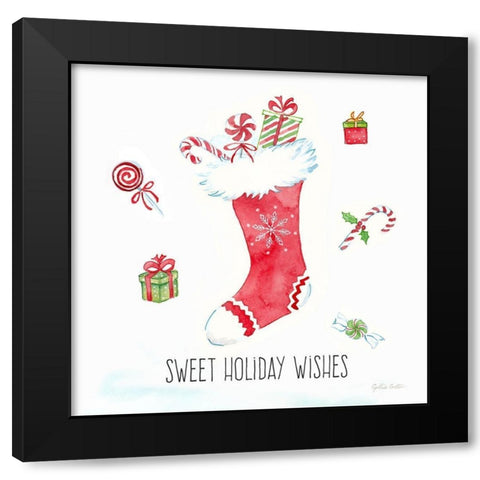 Vintage Holiday Cheer I Black Modern Wood Framed Art Print with Double Matting by Coulter, Cynthia