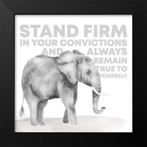 Serengeti Sentiment neutral I-Elephant Black Modern Wood Framed Art Print by Reed, Tara