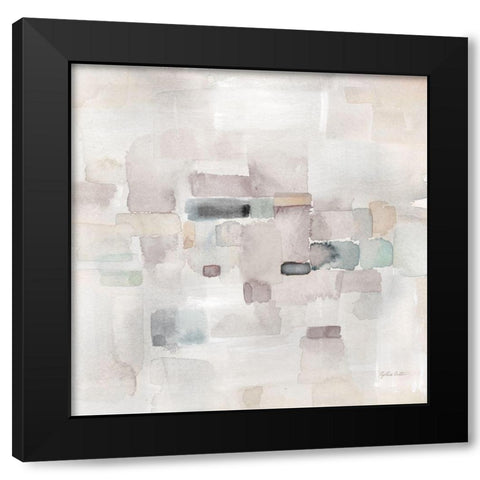 Gray Abstract square I Black Modern Wood Framed Art Print with Double Matting by Coulter, Cynthia