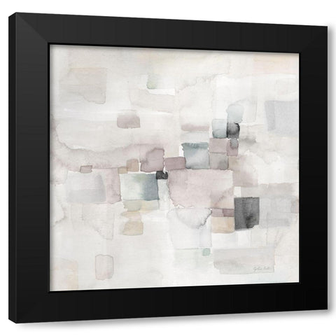 Gray Abstract square II Black Modern Wood Framed Art Print by Coulter, Cynthia