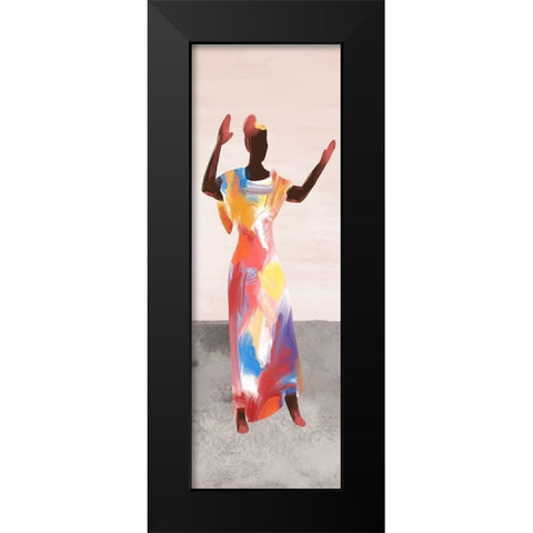 Dancing Solo III Black Modern Wood Framed Art Print by Bannarot