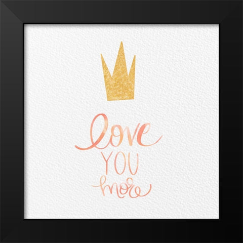 Princess I-Love Black Modern Wood Framed Art Print by Hartworks