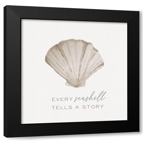 Sandy Shell Black Modern Wood Framed Art Print with Double Matting by Hartworks