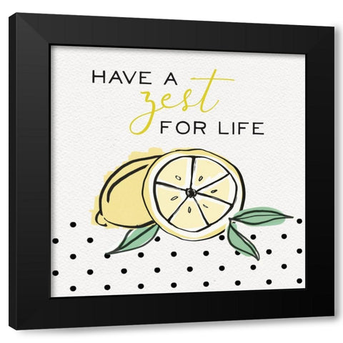 Lemon Zest I Black Modern Wood Framed Art Print by Hartworks