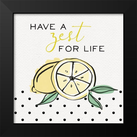 Lemon Zest I Black Modern Wood Framed Art Print by Hartworks