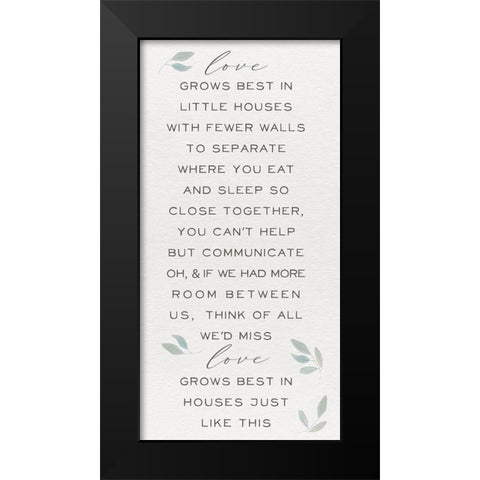 Inspired Life vertical VI-Love Grows Black Modern Wood Framed Art Print by Hartworks