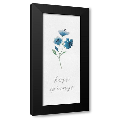 Wildflowers and Sentiment vertical I-Hope Black Modern Wood Framed Art Print by Hartworks