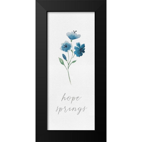 Wildflowers and Sentiment vertical I-Hope Black Modern Wood Framed Art Print by Hartworks