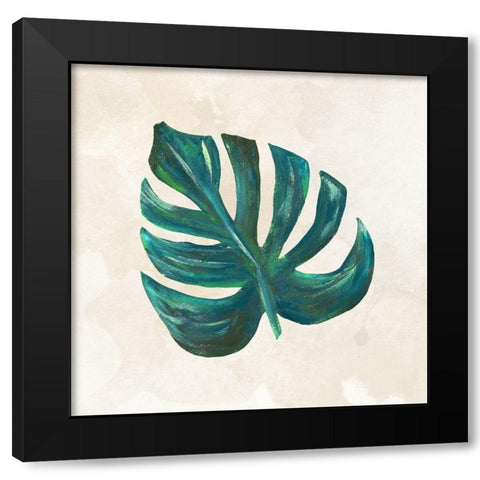 Tropical Leaves III Black Modern Wood Framed Art Print by Lee C