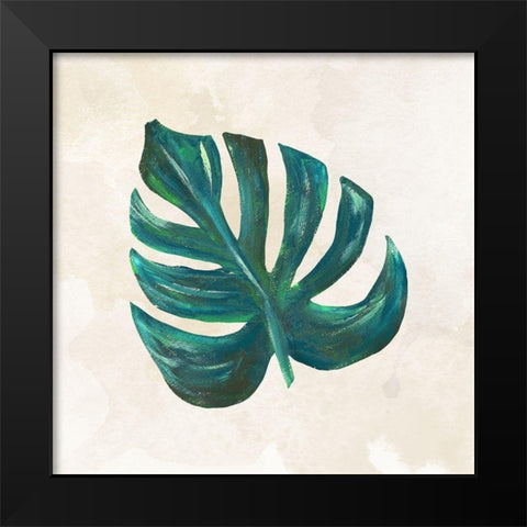 Tropical Leaves III Black Modern Wood Framed Art Print by Lee C