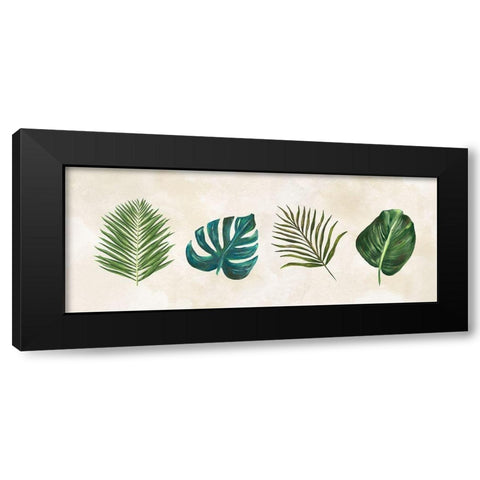 Tropical Leaves panel  Black Modern Wood Framed Art Print by Lee C