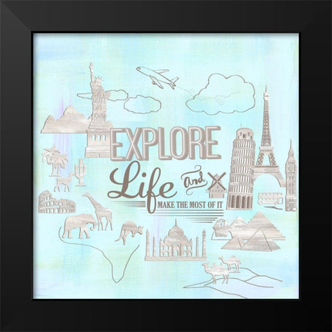 Journey and Explore II Black Modern Wood Framed Art Print by Lee C