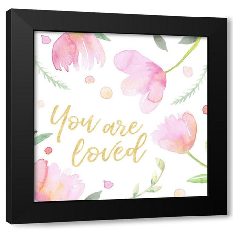 Soft Pink Flowers II-Loved Black Modern Wood Framed Art Print with Double Matting by Noonday Design