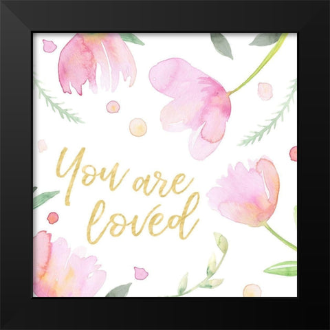 Soft Pink Flowers II-Loved Black Modern Wood Framed Art Print by Noonday Design