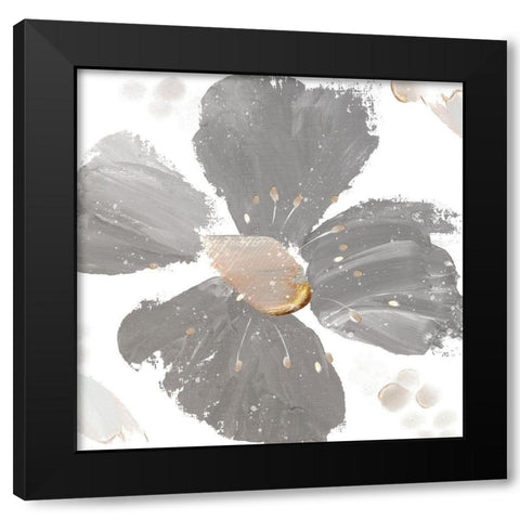 Contemporary Floral Gray I Black Modern Wood Framed Art Print with Double Matting by Northern Lights