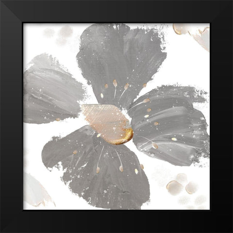 Contemporary Floral Gray I Black Modern Wood Framed Art Print by Northern Lights