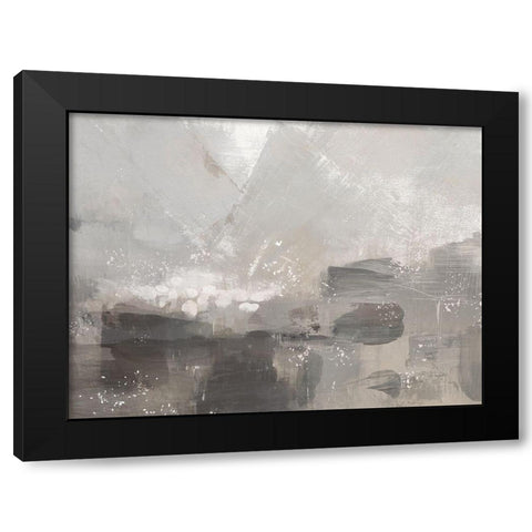 Contemporary Gray Abstract landscape Black Modern Wood Framed Art Print by Northern Lights