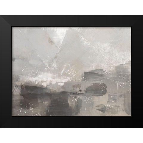 Contemporary Gray Abstract landscape Black Modern Wood Framed Art Print by Northern Lights